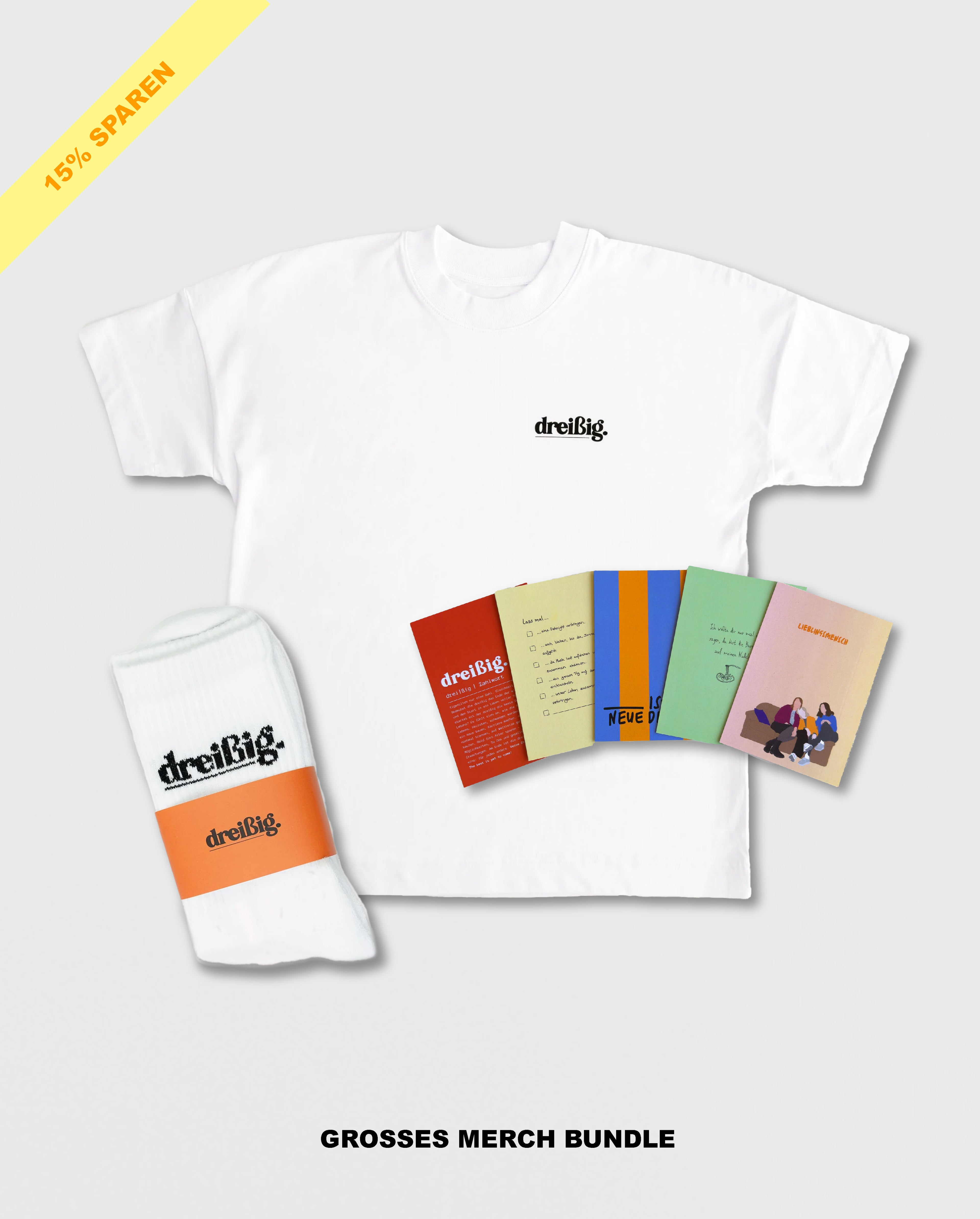 großes Merch-Bundle: dreißig (weiß)